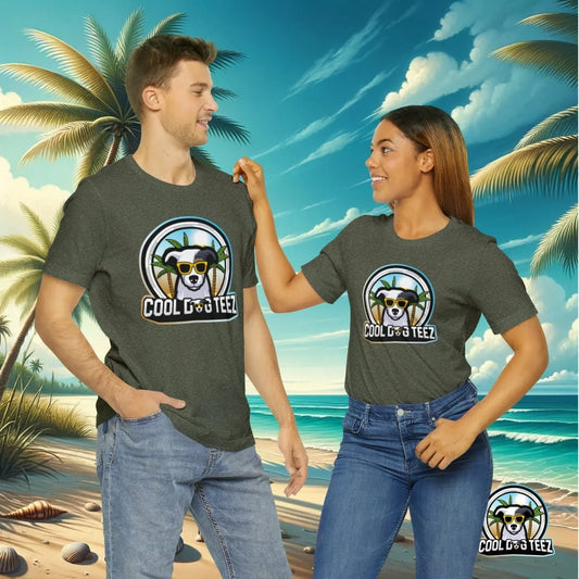 Dive into Summer with the 'Tropical Vibes Sunglasses Dog T-Shirt'