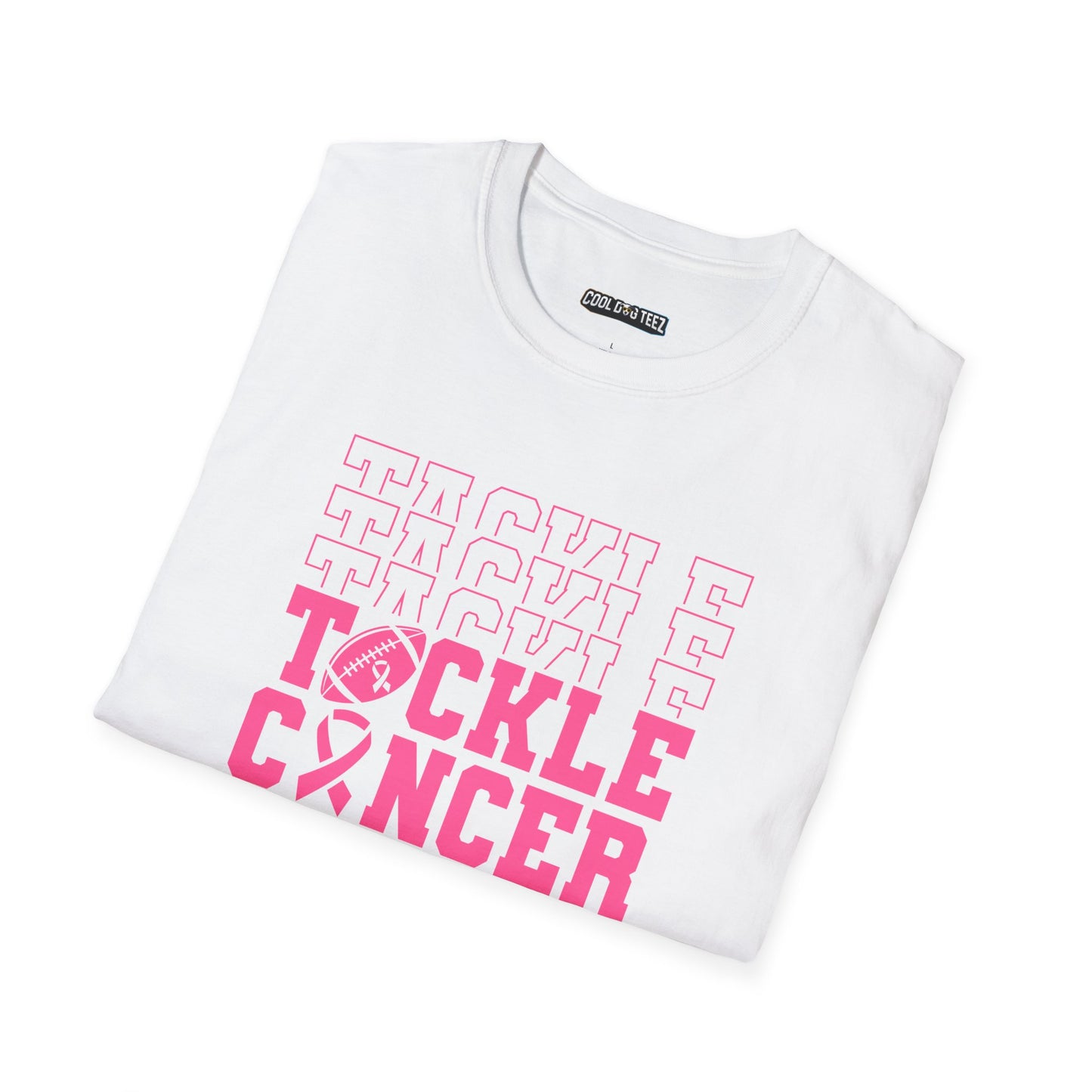Fohi Tackle Cancer T-Shirt - Pink - Cool Dog Teez LLC