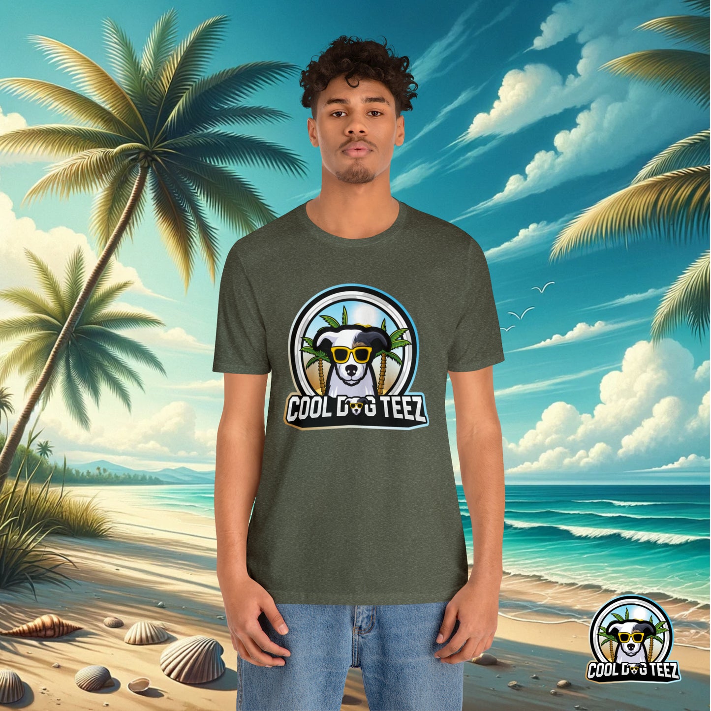 Cool Dog Teez: Tropical Vibes Sunglasses Dog T-Shirt - Cool Dog Teez LLC