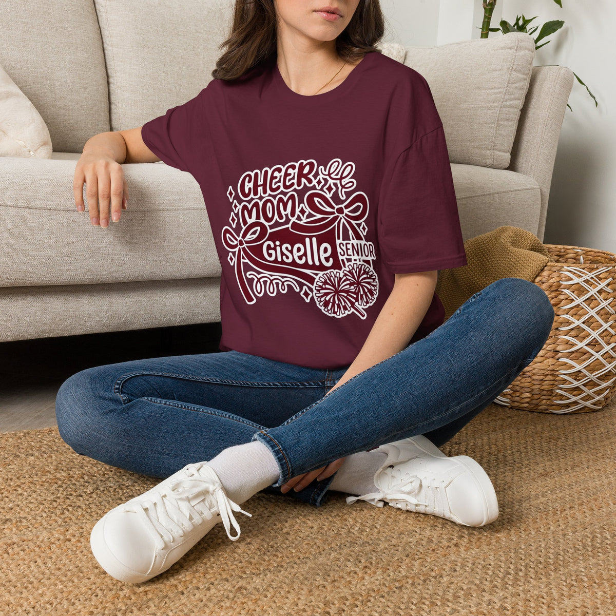 Personalized Cheer Mom T-Shirt – Custom Name
