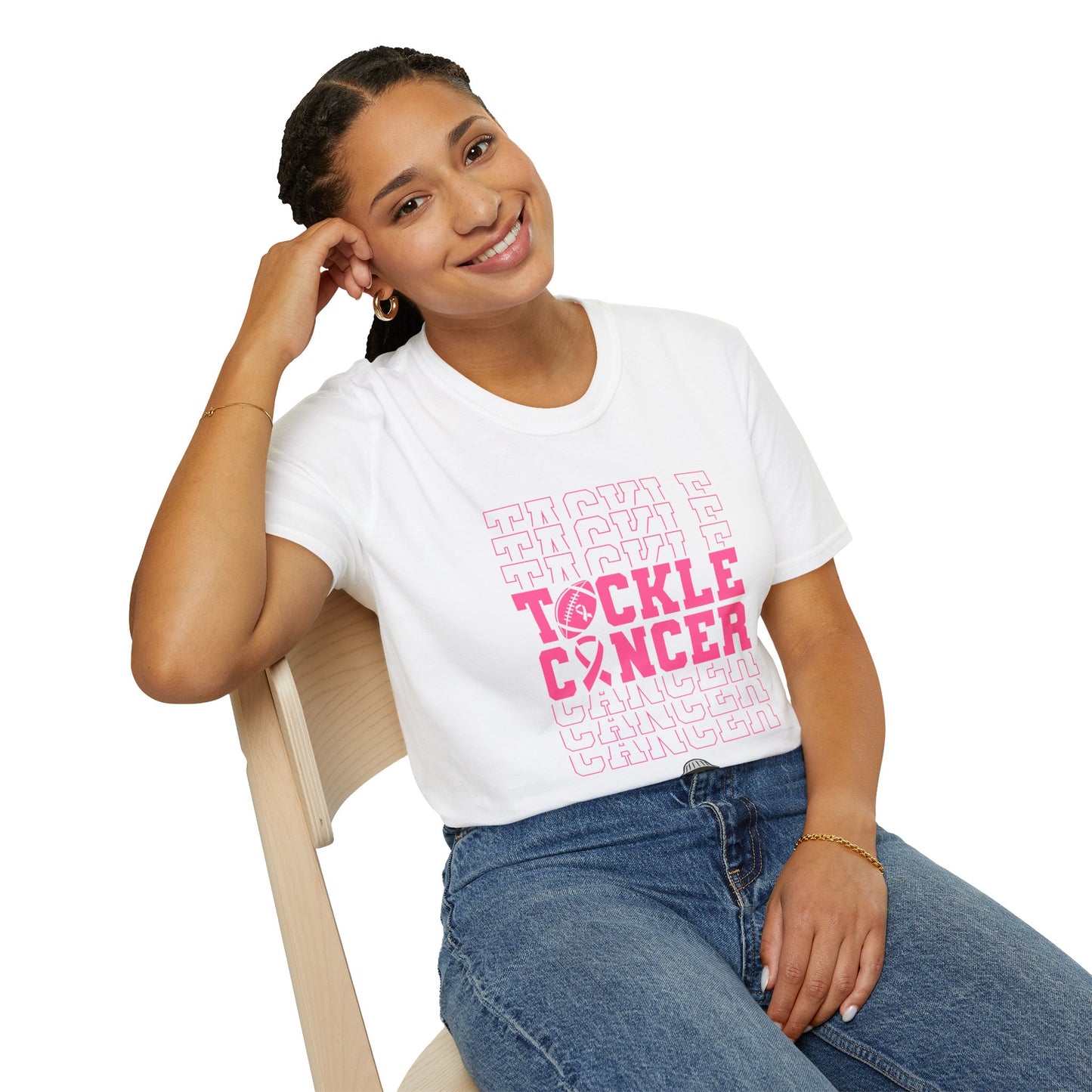 Fohi Tackle Cancer T-Shirt - Pink - Cool Dog Teez LLC