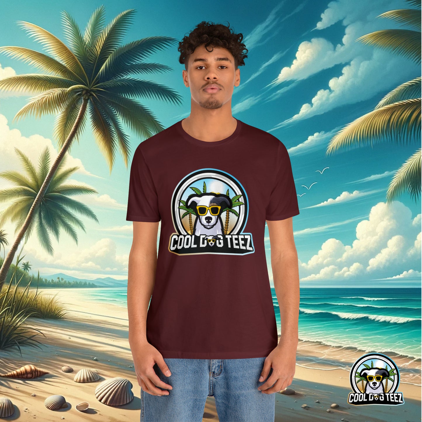 Cool Dog Teez: Tropical Vibes Sunglasses Dog T-Shirt - Cool Dog Teez LLC