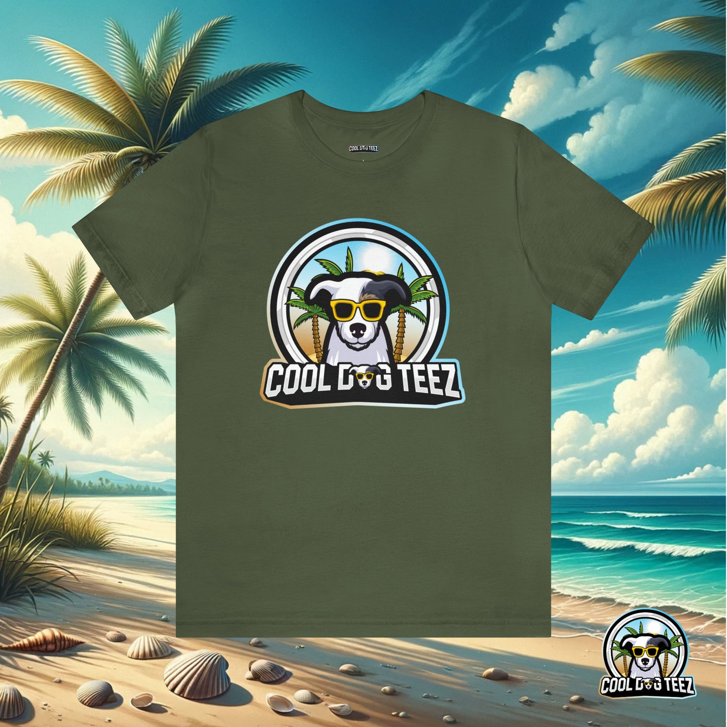 Cool Dog Teez: Tropical Vibes Sunglasses Dog T-Shirt - Cool Dog Teez LLC