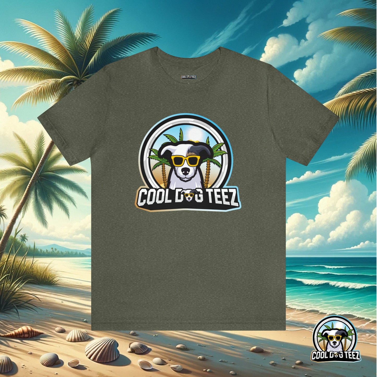 Cool Dog Teez: Tropical Vibes Sunglasses Dog T-Shirt - Cool Dog Teez LLC