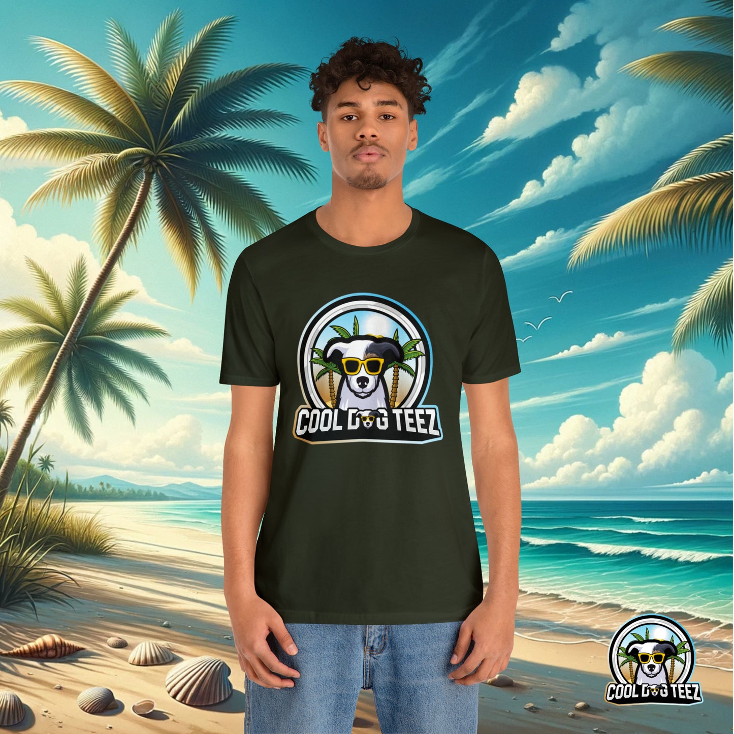 Cool Dog Teez: Tropical Vibes Sunglasses Dog T-Shirt - Cool Dog Teez LLC