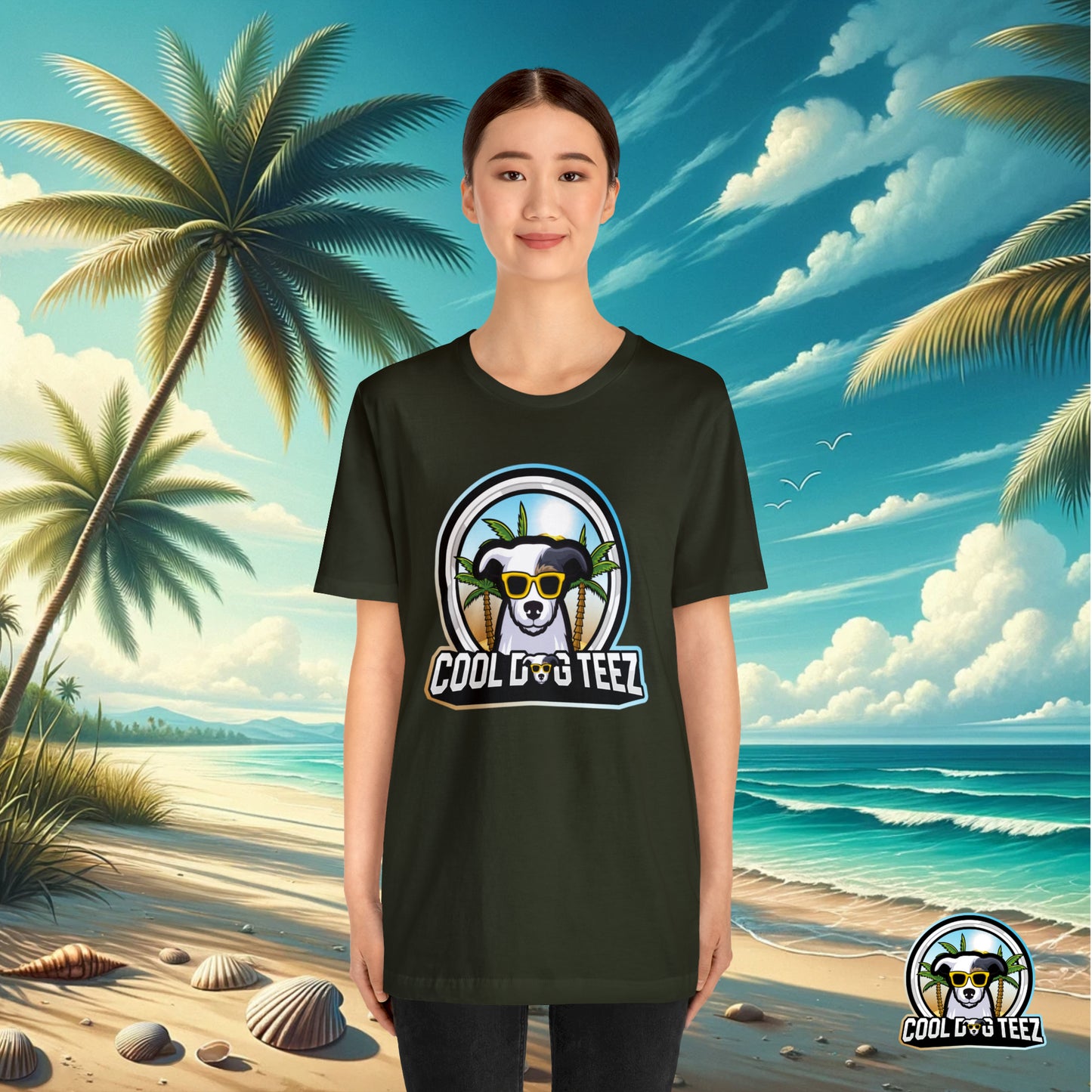 Cool Dog Teez: Tropical Vibes Sunglasses Dog T-Shirt - Cool Dog Teez LLC