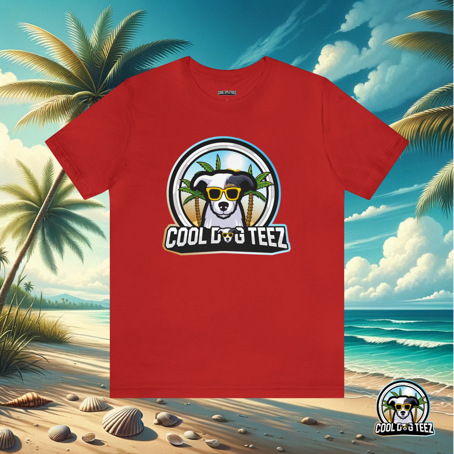 Cool Dog Teez: Tropical Vibes Sunglasses Dog T-Shirt - Cool Dog Teez LLC