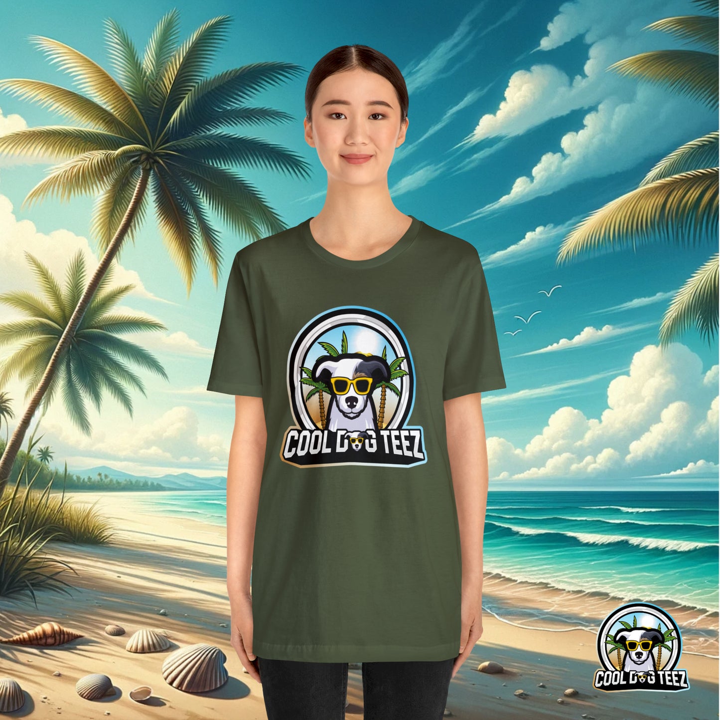 Cool Dog Teez: Tropical Vibes Sunglasses Dog T-Shirt - Cool Dog Teez LLC