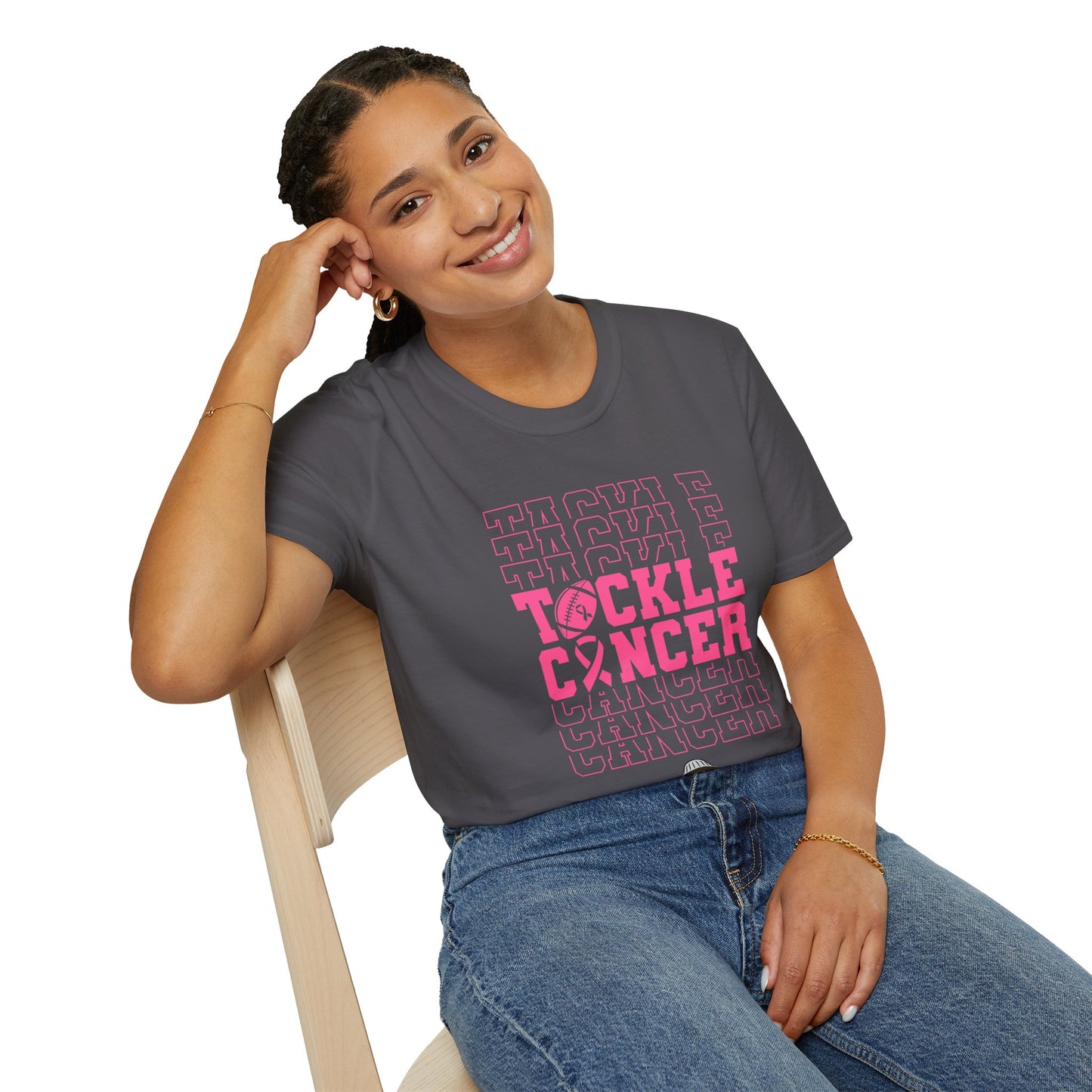 Fohi Tackle Cancer T-Shirt - Pink - Cool Dog Teez LLC