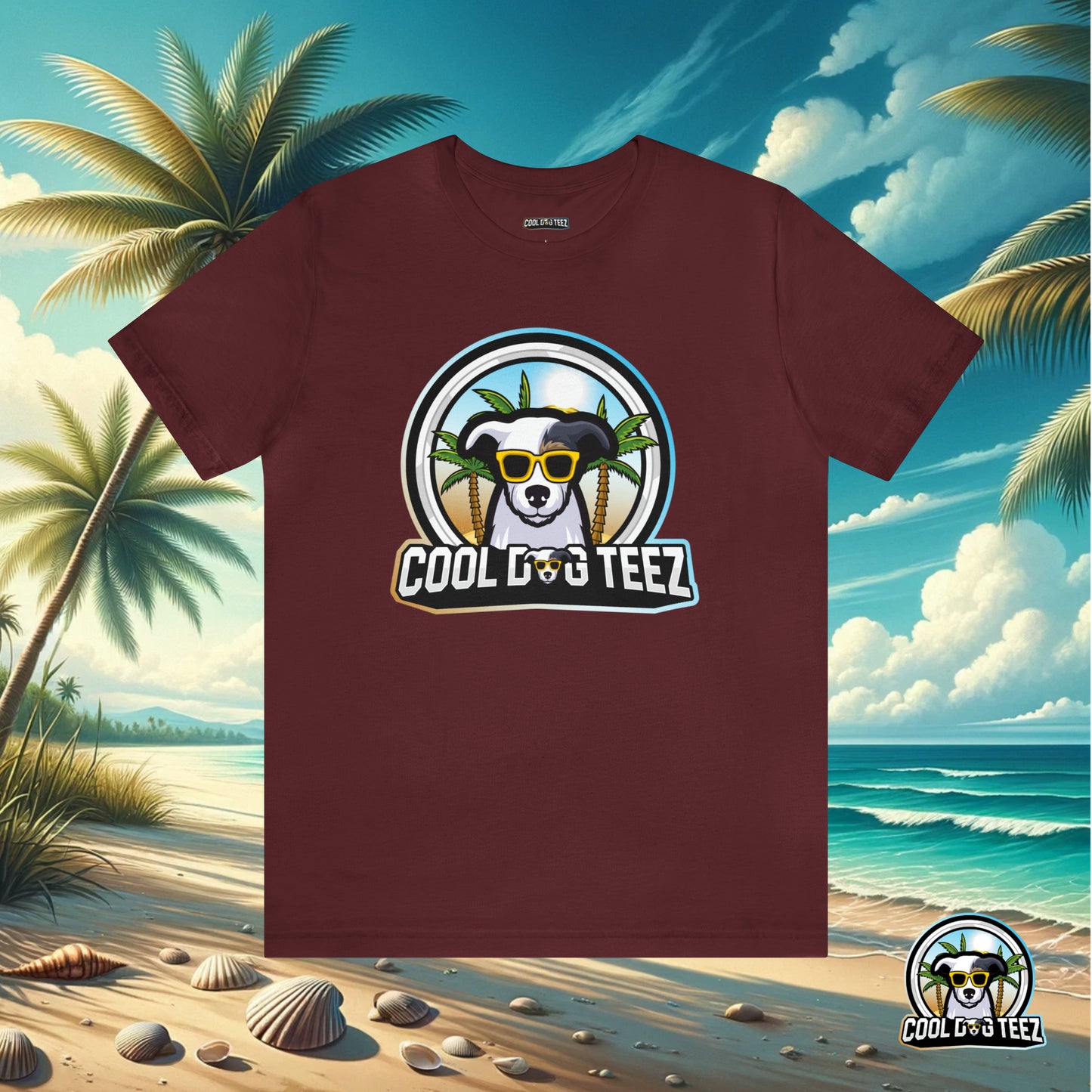 Cool Dog Teez: Tropical Vibes Sunglasses Dog T-Shirt - Cool Dog Teez LLC