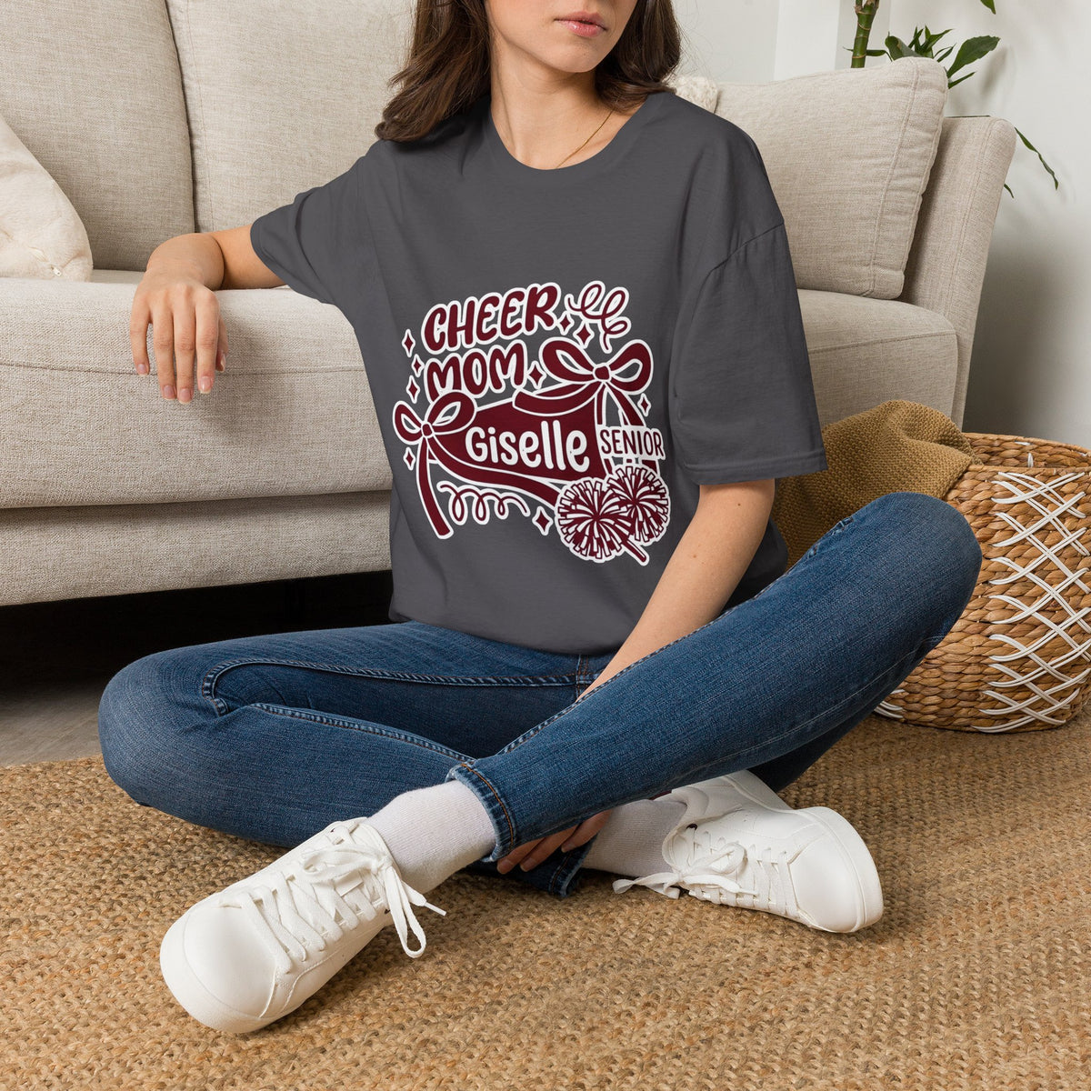 Personalized Cheer Mom T-Shirt – Custom Name