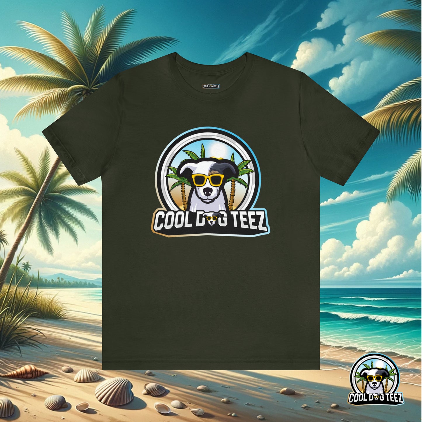Cool Dog Teez: Tropical Vibes Sunglasses Dog T-Shirt - Cool Dog Teez LLC