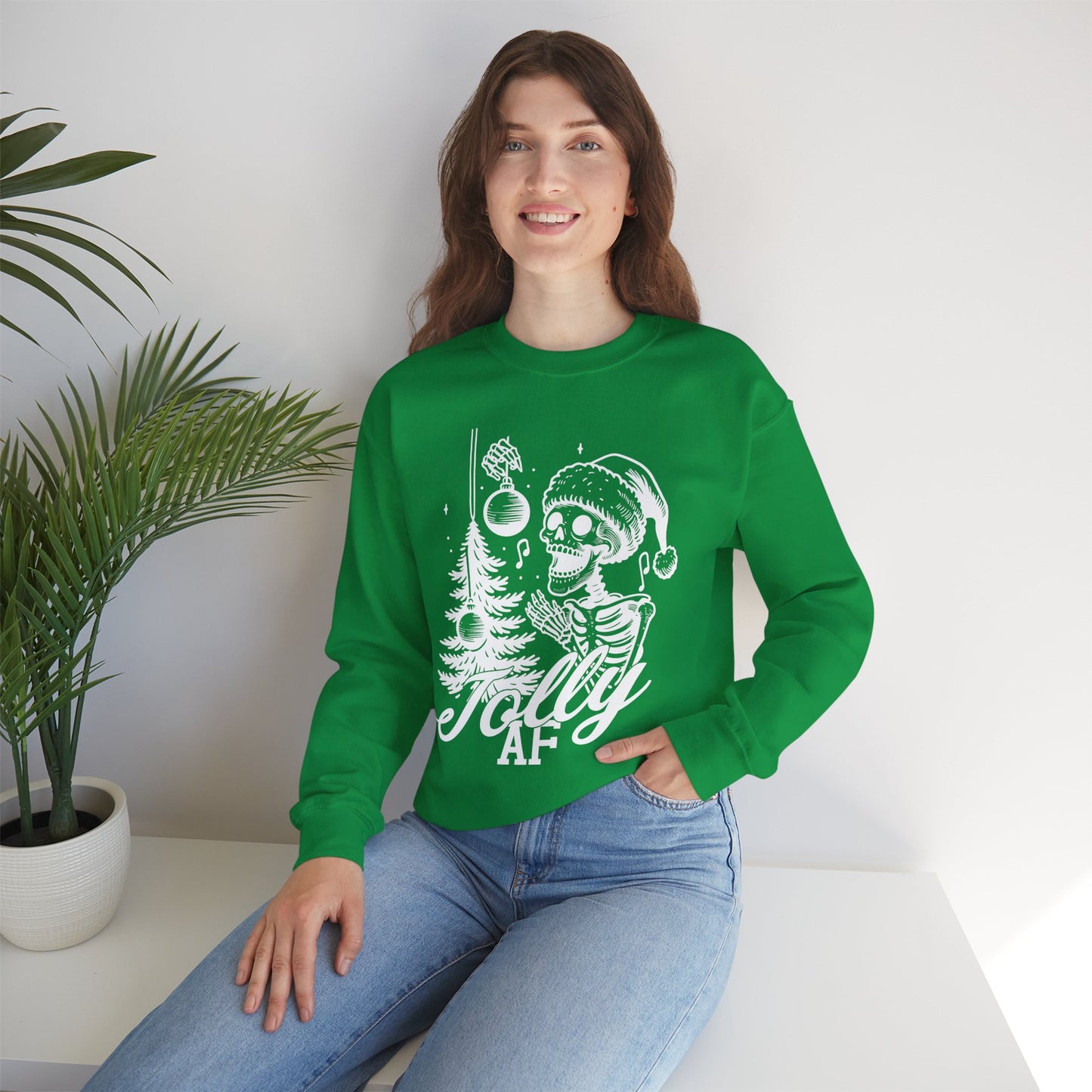 Jolly AF Crewneck Sweatshirt (White)