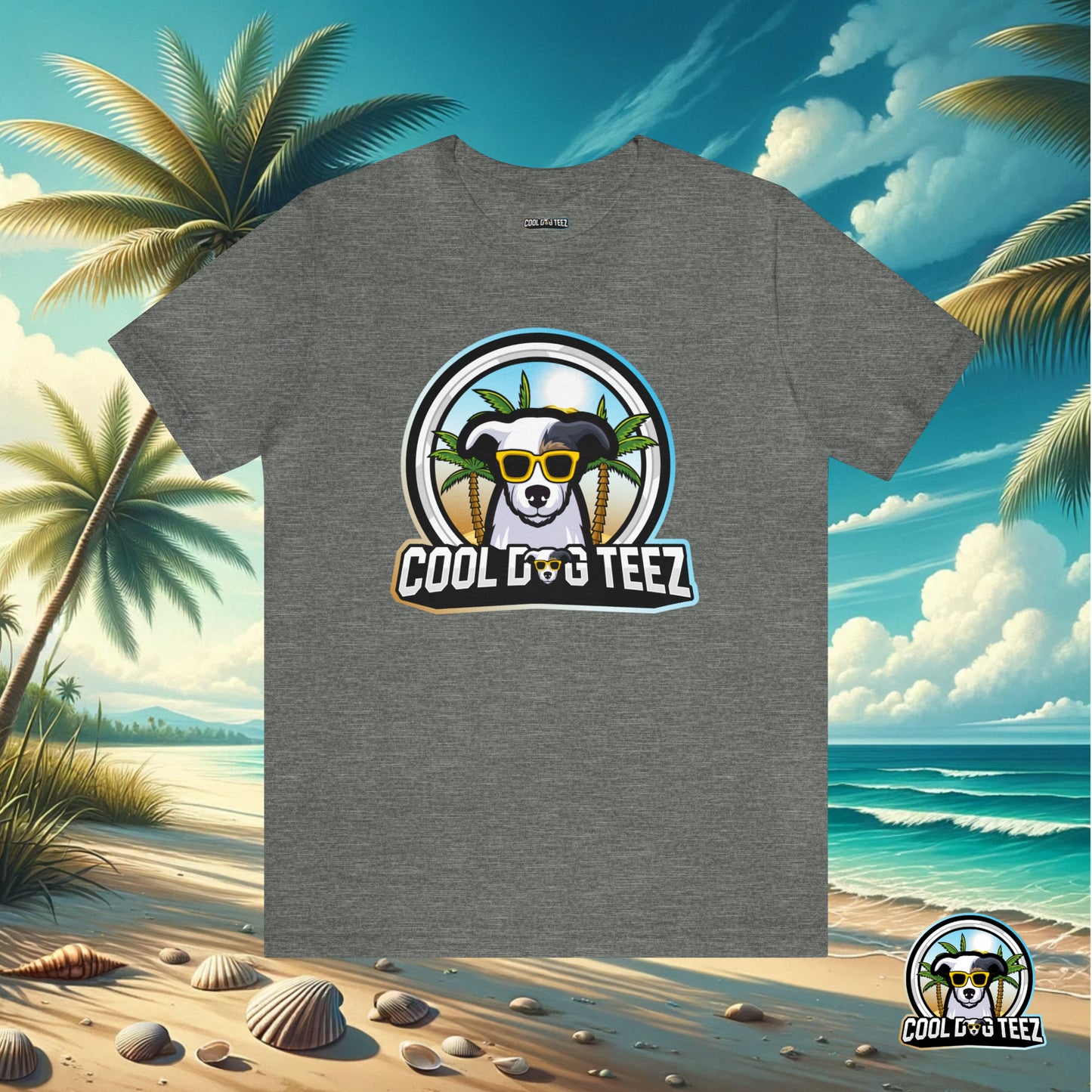 Cool Dog Teez: Tropical Vibes Sunglasses Dog T-Shirt - Cool Dog Teez LLC