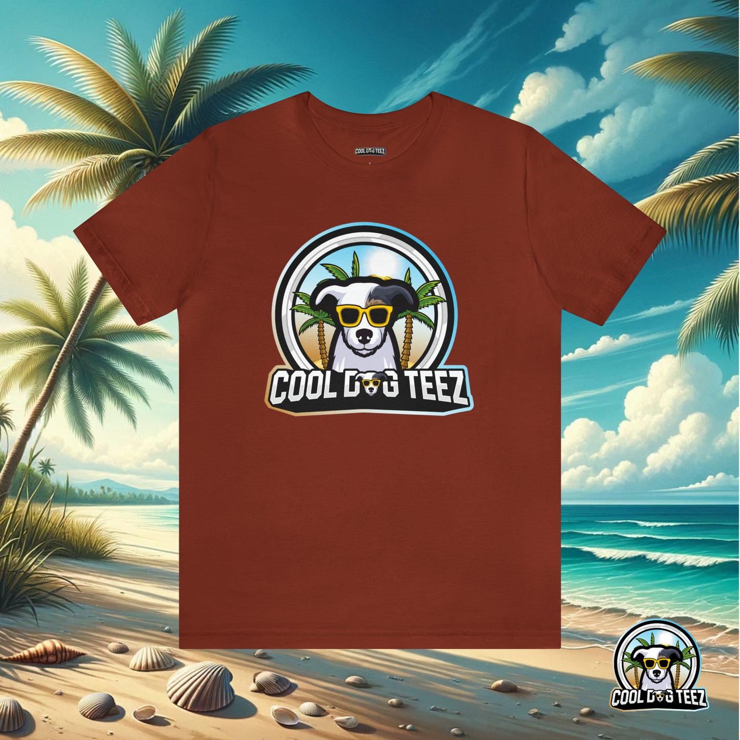 Cool Dog Teez: Tropical Vibes Sunglasses Dog T-Shirt - Cool Dog Teez LLC