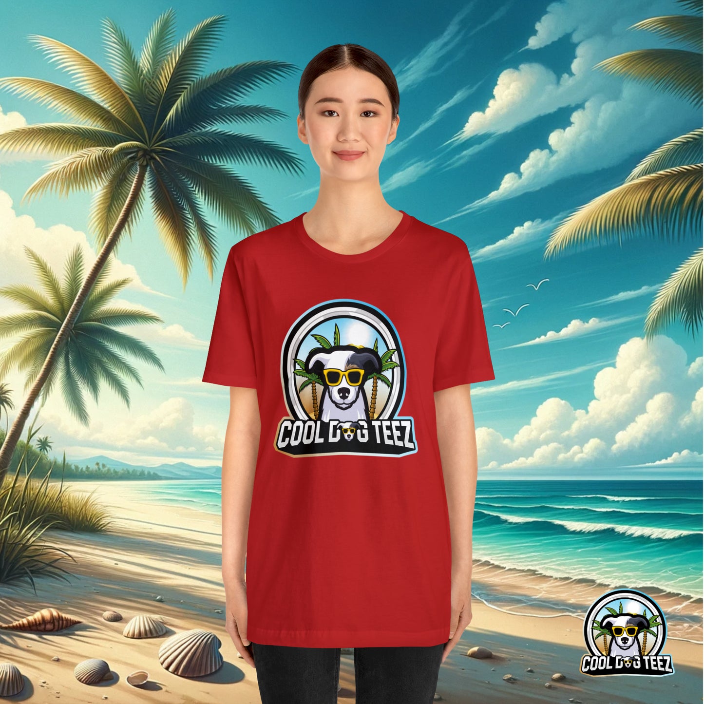 Cool Dog Teez: Tropical Vibes Sunglasses Dog T-Shirt - Cool Dog Teez LLC