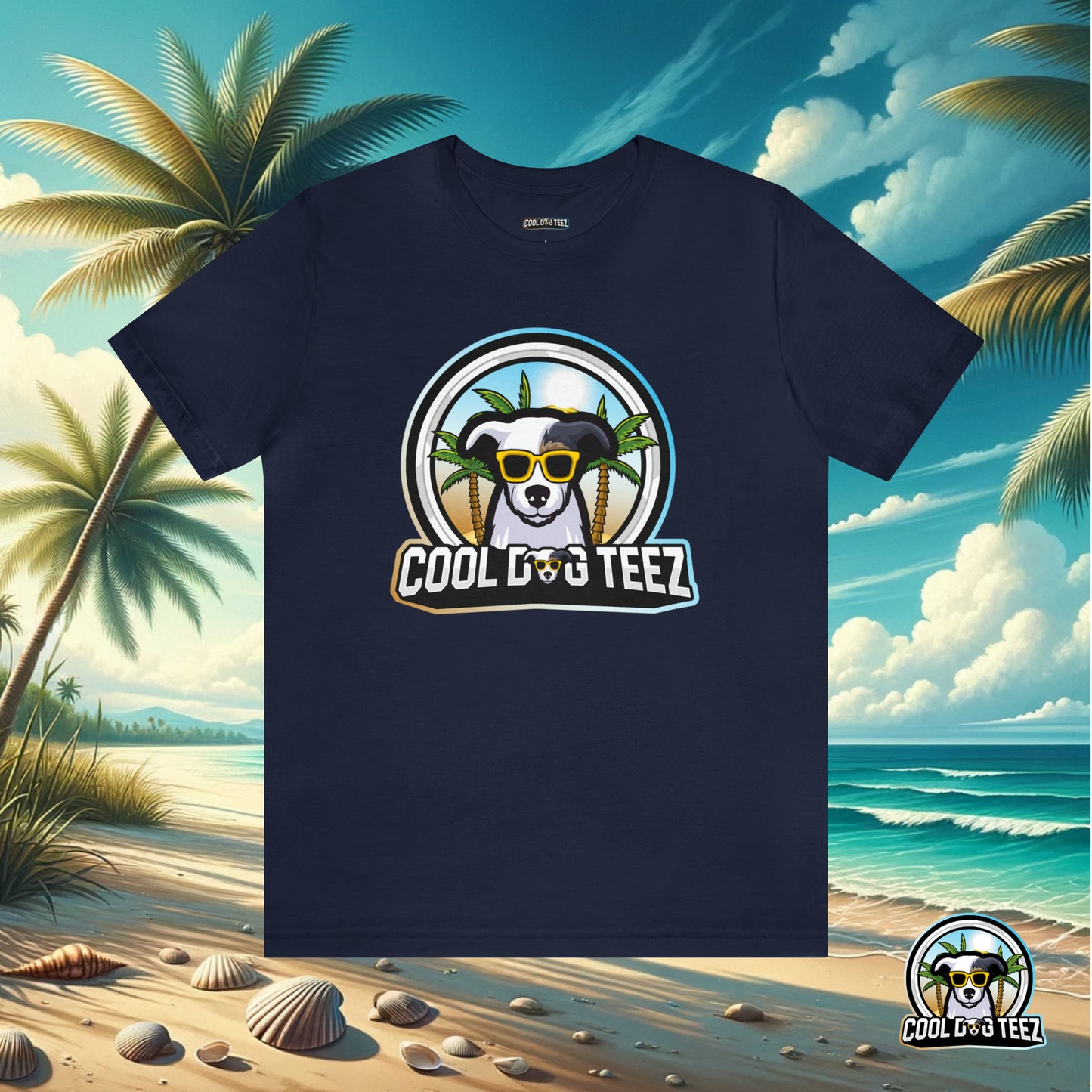 Cool Dog Teez: Tropical Vibes Sunglasses Dog T-Shirt - Cool Dog Teez LLC