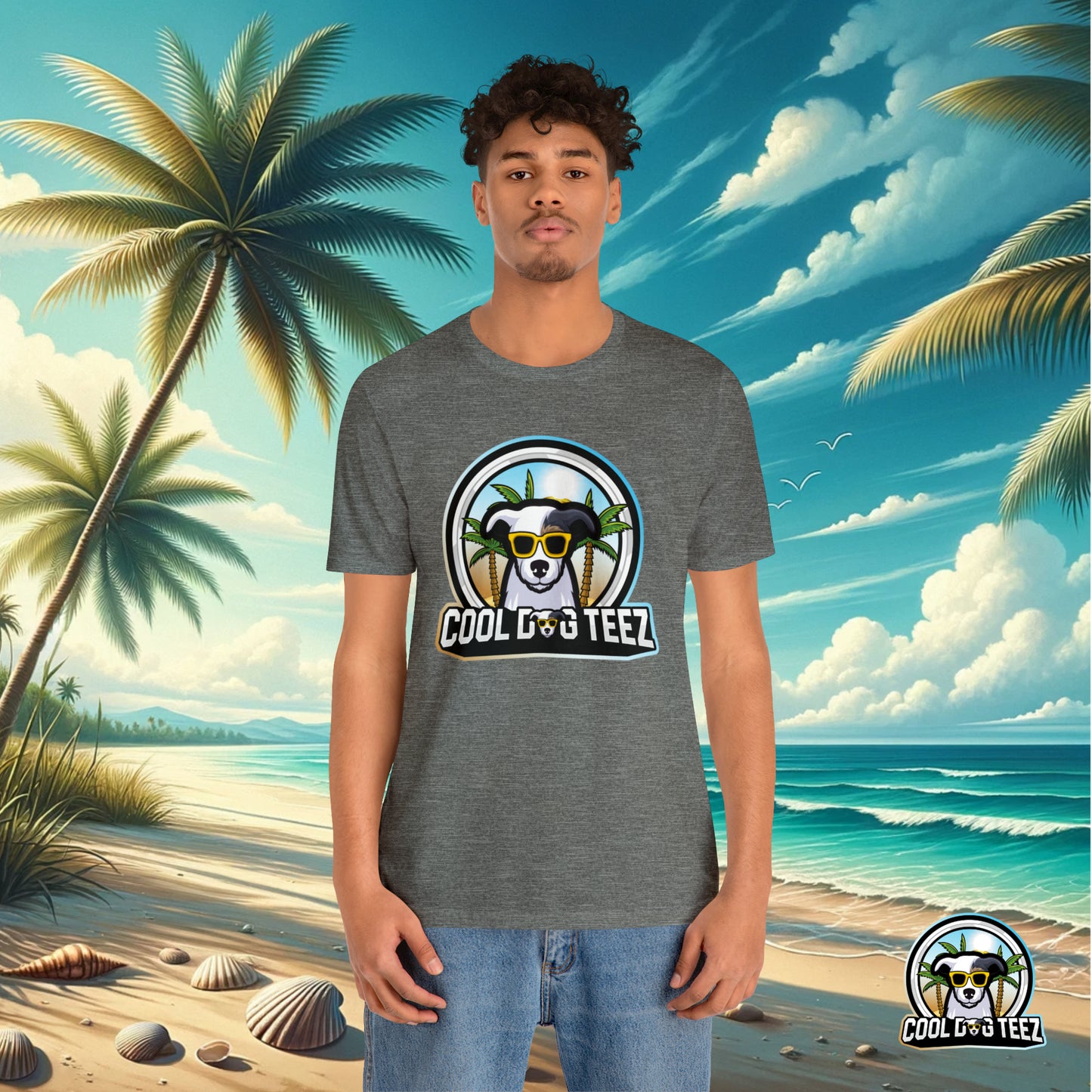 Cool Dog Teez: Tropical Vibes Sunglasses Dog T-Shirt - Cool Dog Teez LLC