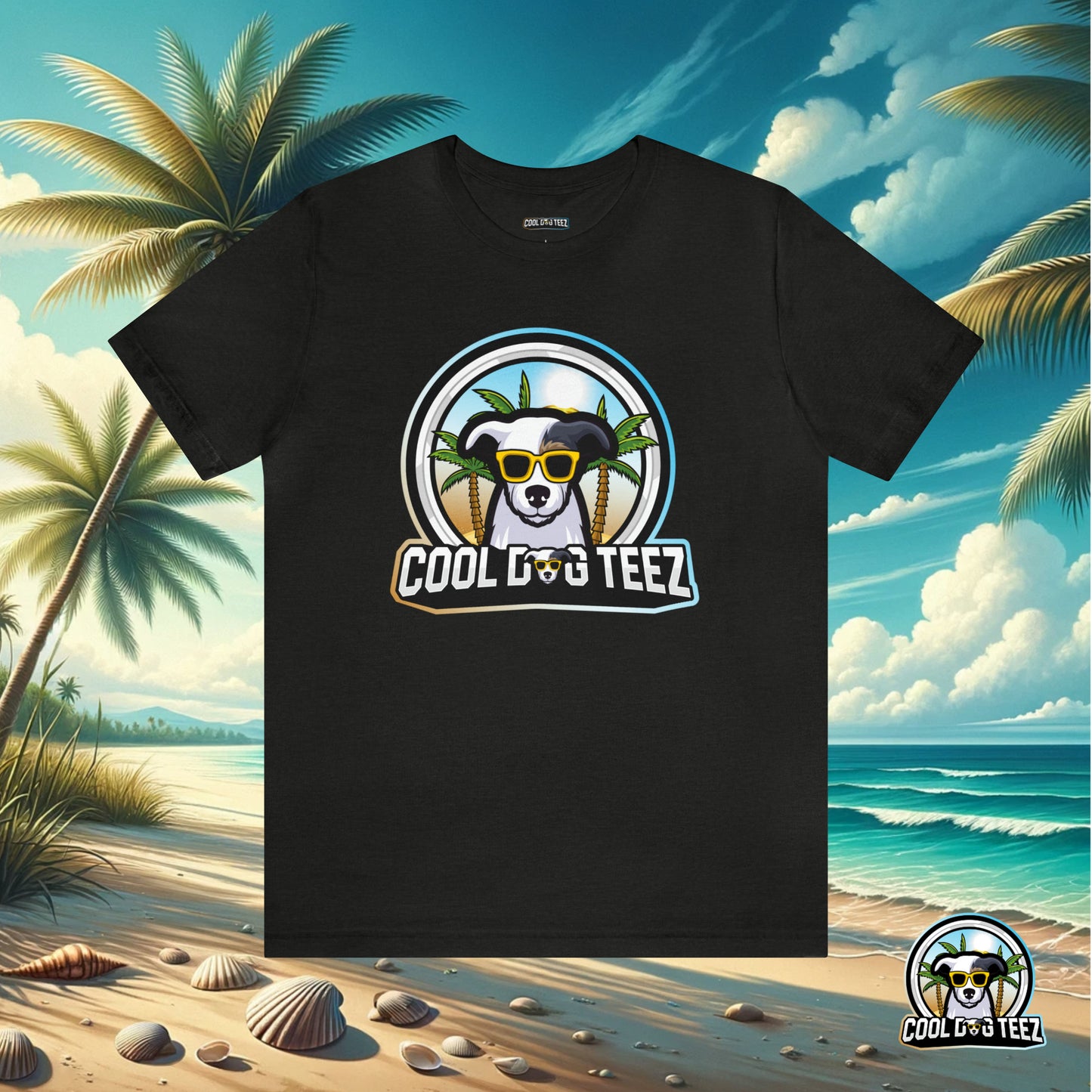 Cool Dog Teez: Tropical Vibes Sunglasses Dog T-Shirt - Cool Dog Teez LLC