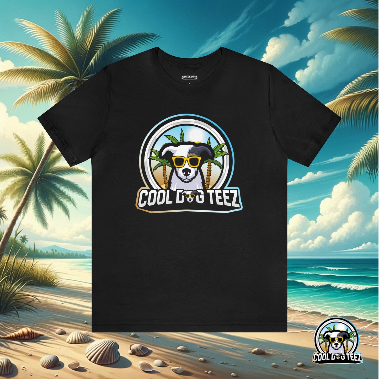 Cool Dog Teez: Tropical Vibes Sunglasses Dog T-Shirt - Cool Dog Teez LLC