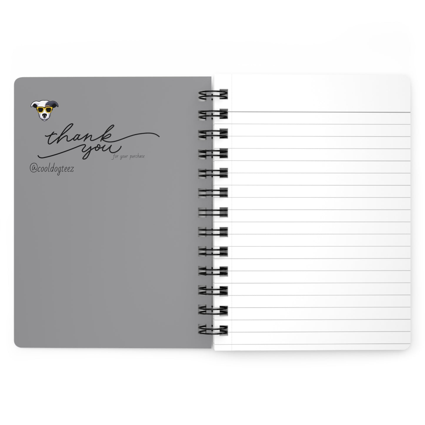 Cool Dog Teez 'Paws & Reflect' Spiral Journal. - Cool Dog Teez LLC