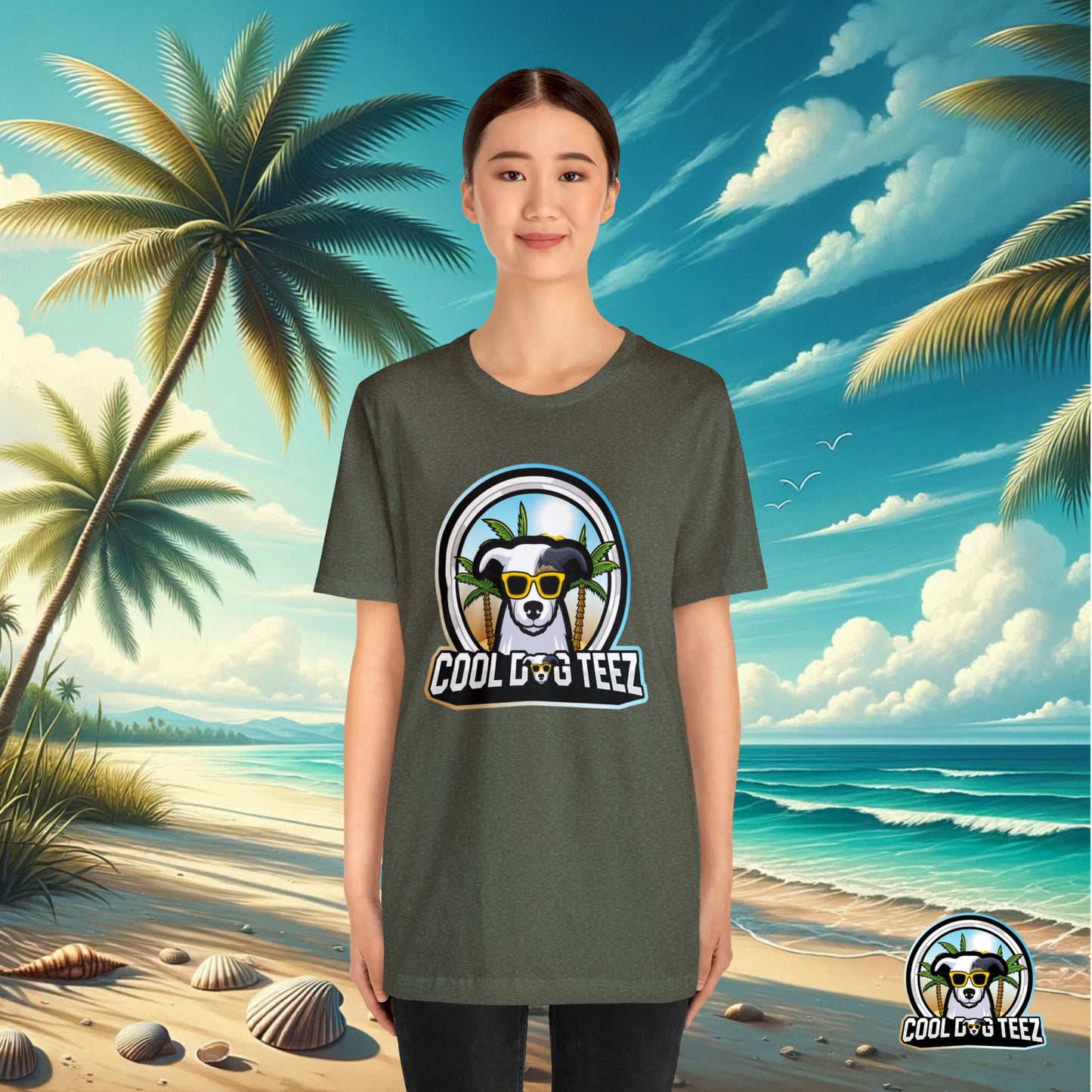 Cool Dog Teez: Tropical Vibes Sunglasses Dog T-Shirt - Cool Dog Teez LLC