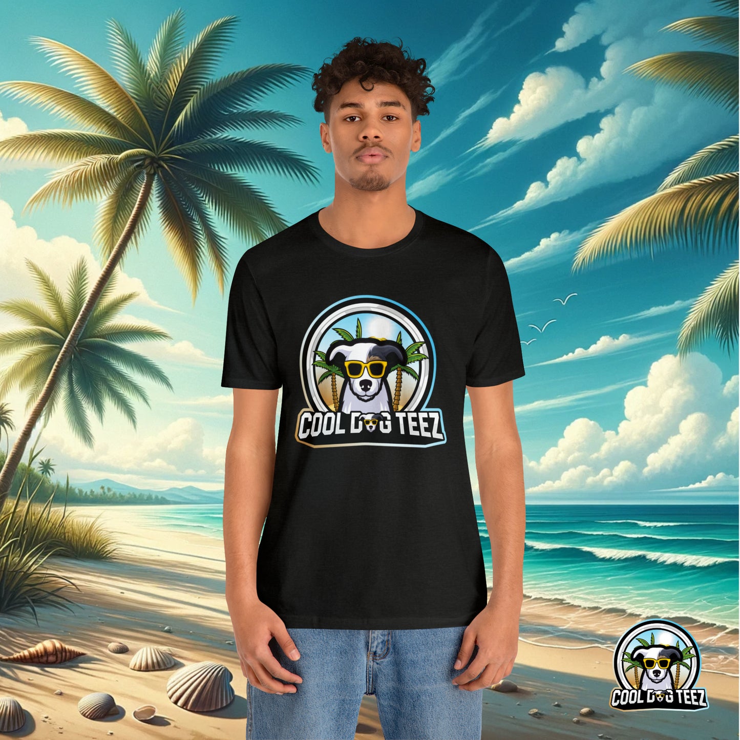 Cool Dog Teez: Tropical Vibes Sunglasses Dog T-Shirt - Cool Dog Teez LLC