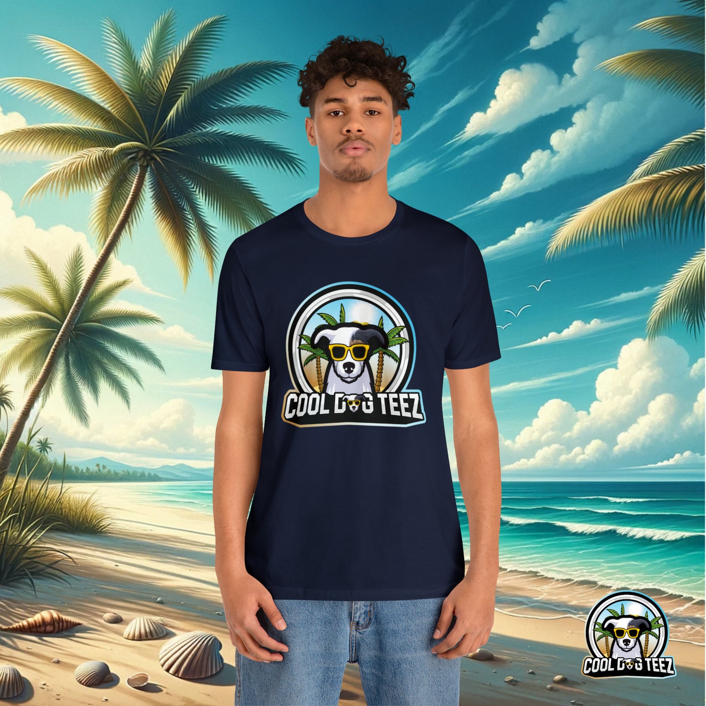 Cool Dog Teez: Tropical Vibes Sunglasses Dog T-Shirt - Cool Dog Teez LLC