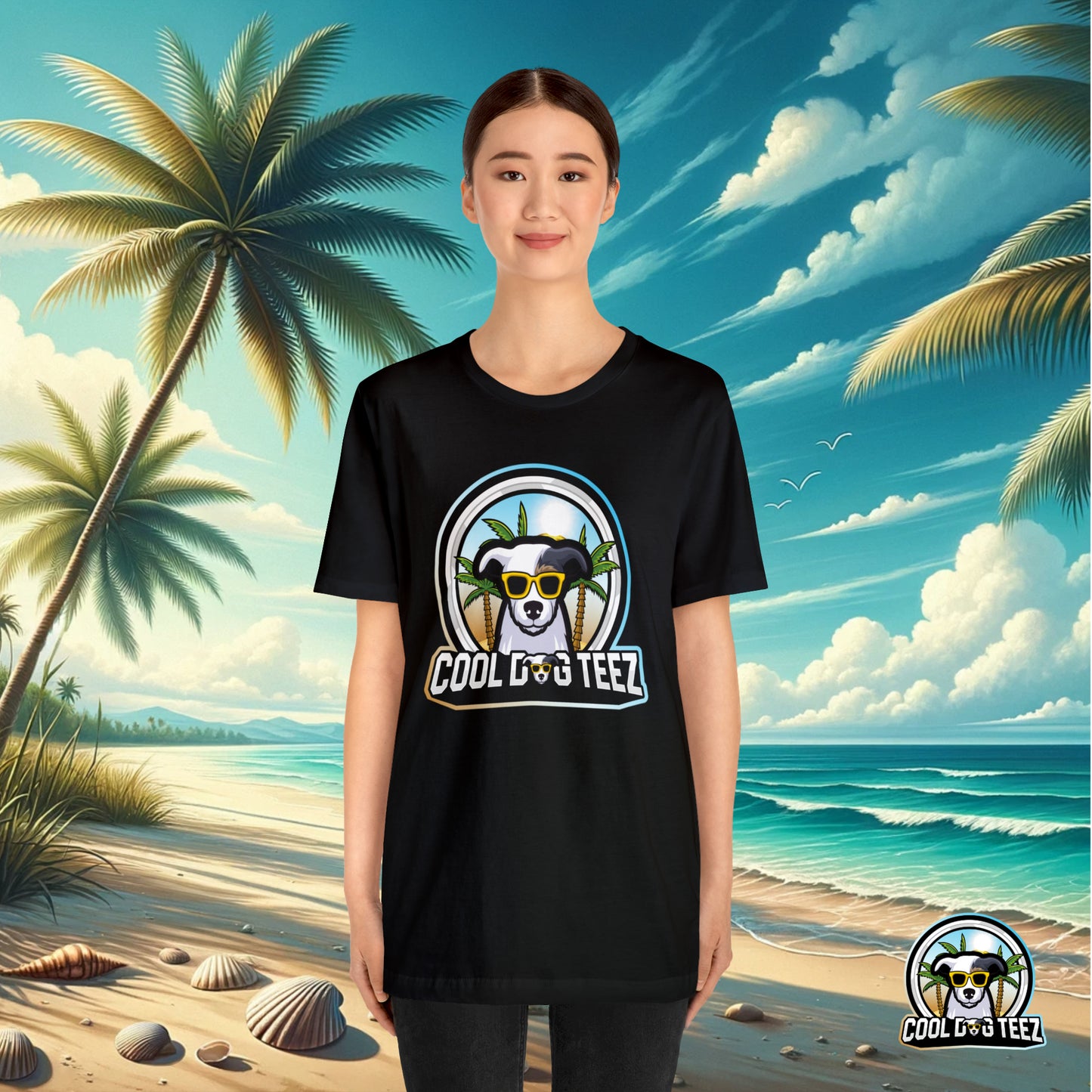 Cool Dog Teez: Tropical Vibes Sunglasses Dog T-Shirt - Cool Dog Teez LLC
