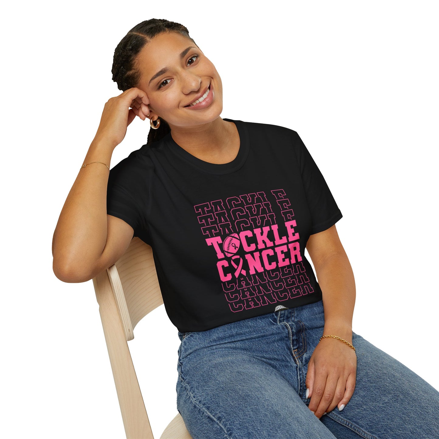 Fohi Tackle Cancer T-Shirt - Pink - Cool Dog Teez LLC