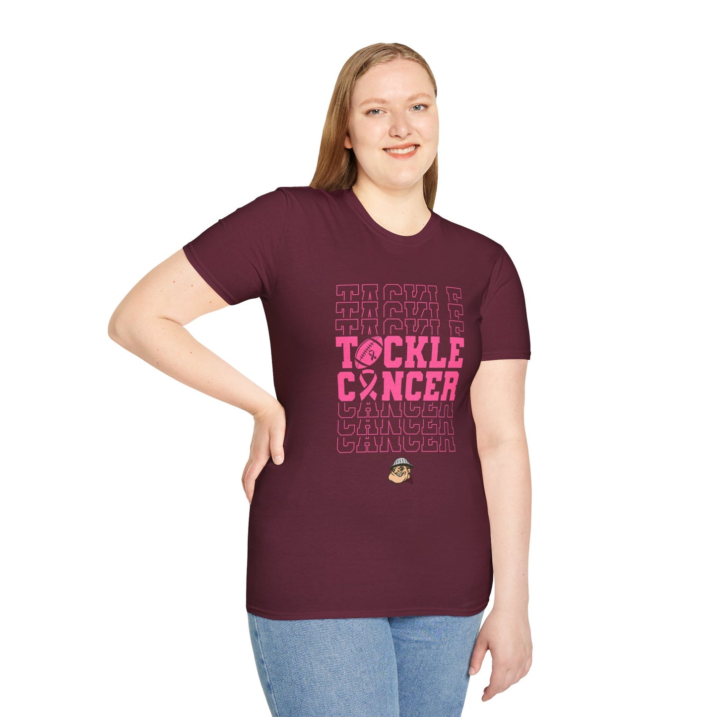 Fohi Tackle Cancer T-Shirt - Pink - Cool Dog Teez LLC