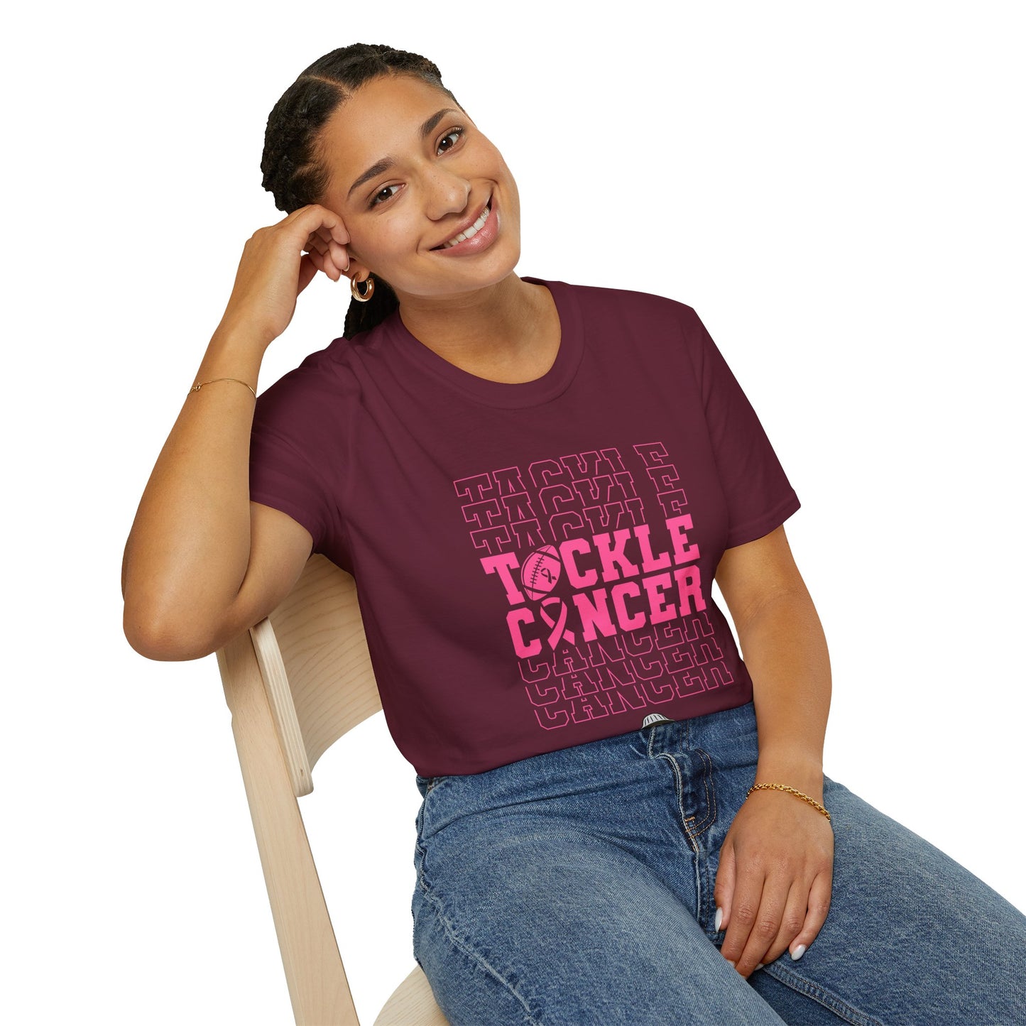 Fohi Tackle Cancer T-Shirt - Pink - Cool Dog Teez LLC