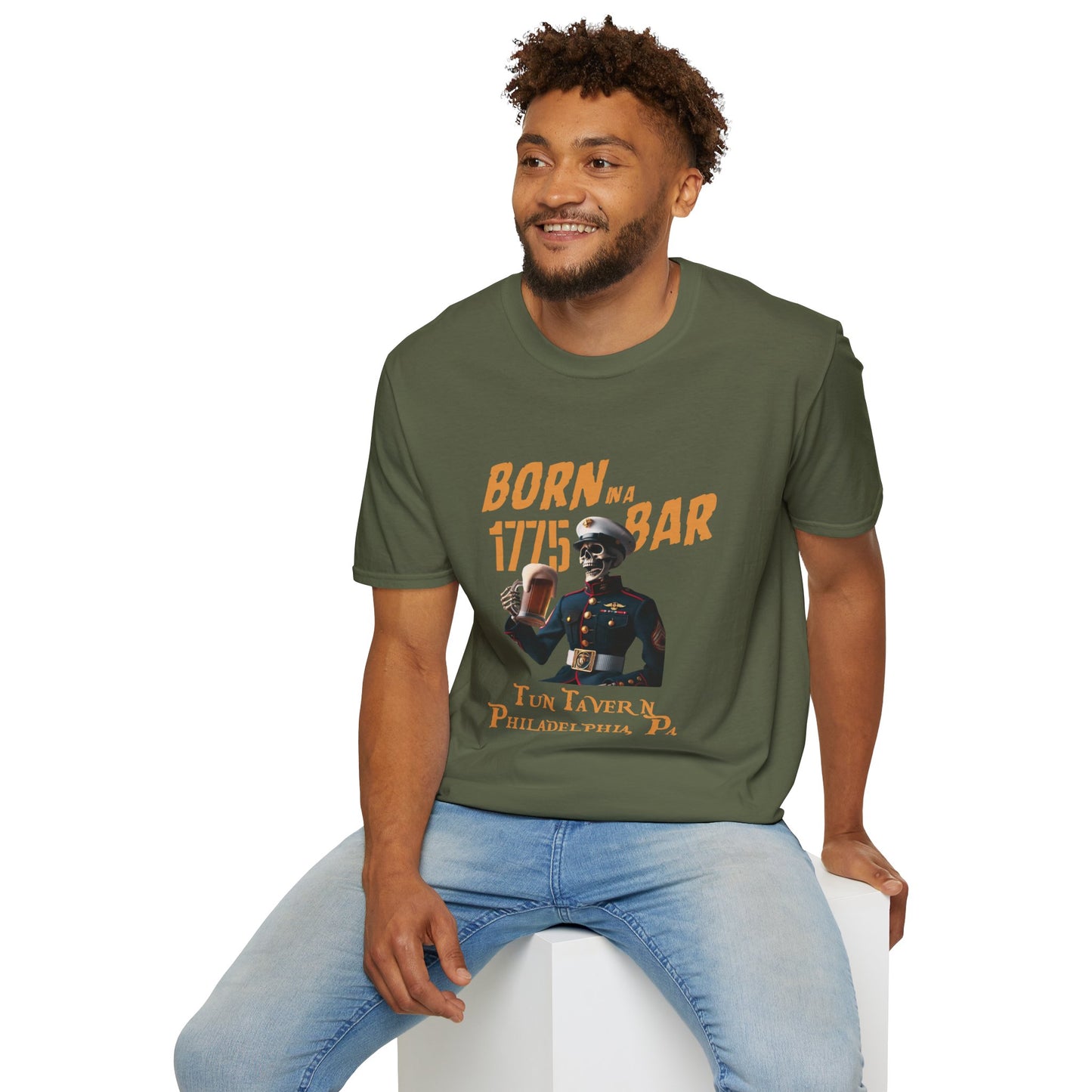 Born in a Bar T-Shirt - USMC Tribute