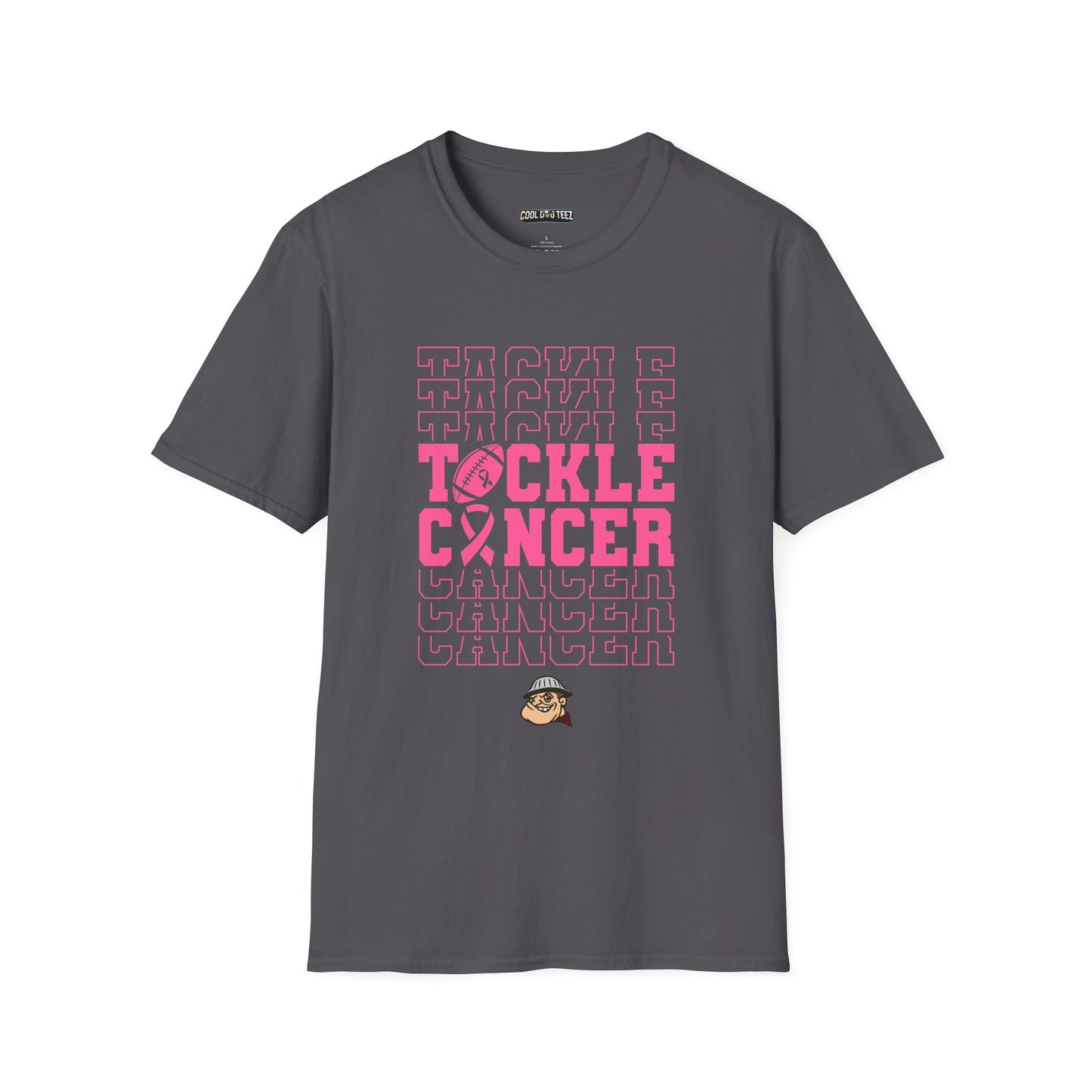 Fohi Tackle Cancer T-Shirt - Pink - Cool Dog Teez LLC