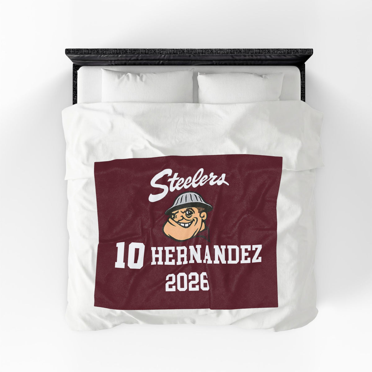 FOHI Steelers Personalized Player Velveteen Blanket – Custom Number, Last Name & Season Year