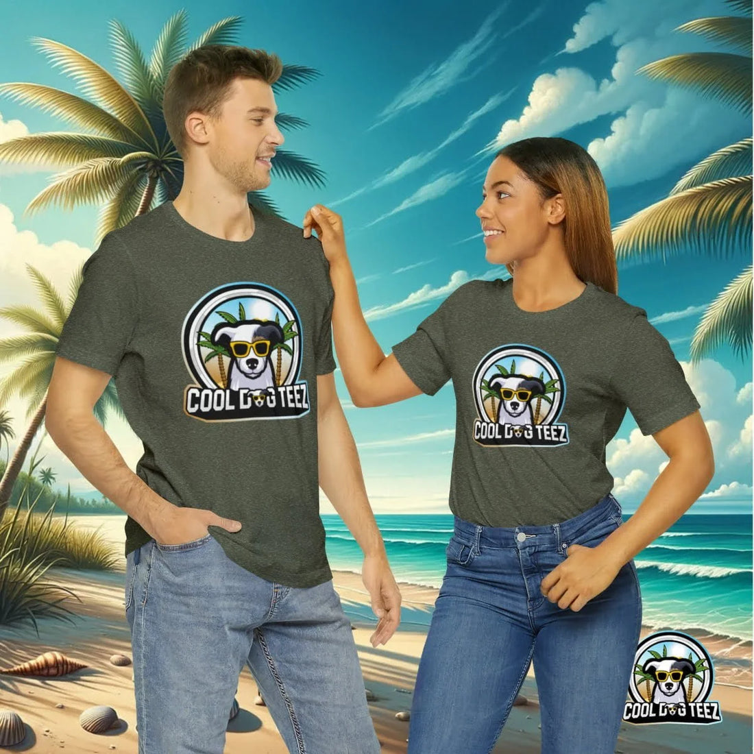 Dive into Summer with the 'Tropical Vibes Sunglasses Dog T-Shirt'
