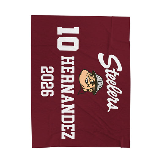 FOHI Steelers Personalized Player Velveteen Blanket