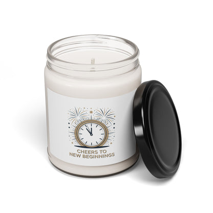 Cheers to New Beginnings Soy Candle, 2026 Goals | New Year Motivation - Cool Dog Teez LLC
