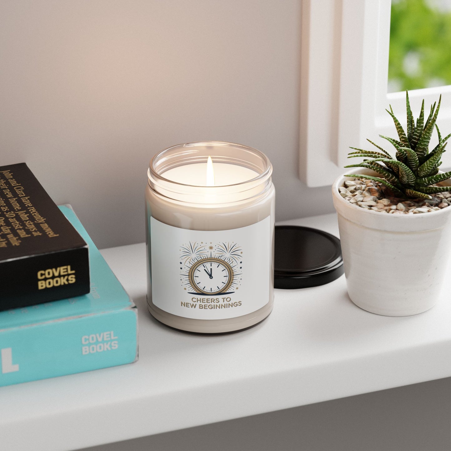 Cheers to New Beginnings Soy Candle, 2026 Goals | New Year Motivation - Cool Dog Teez LLC