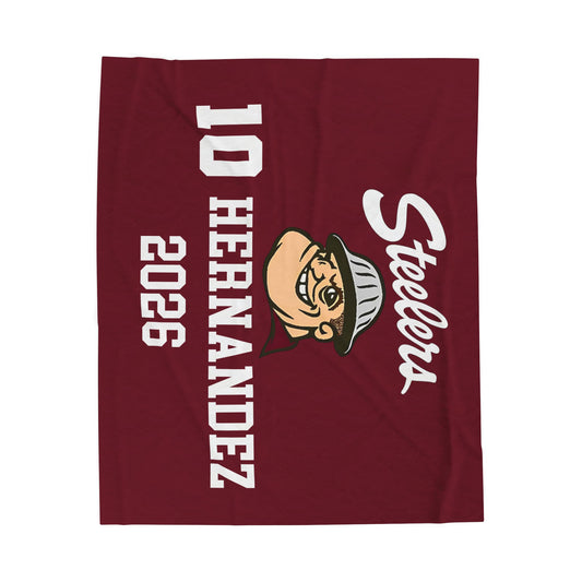 FOHI Steelers Personalized Player Velveteen Blanket – Custom Number, Last Name & Season Year