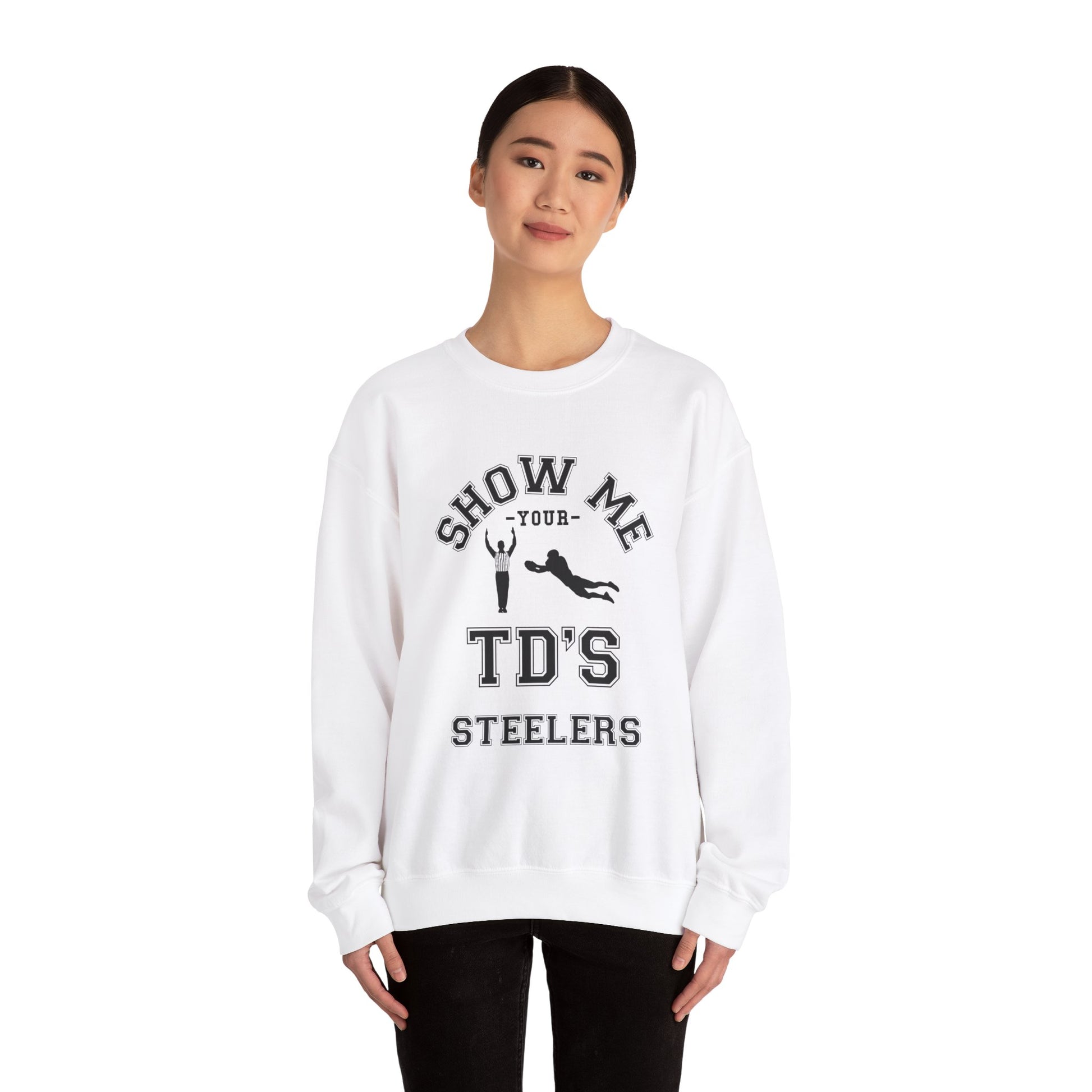 Show Me Your TDs Crewneck Sweatshirt (Black) - Cool Dog Teez LLC