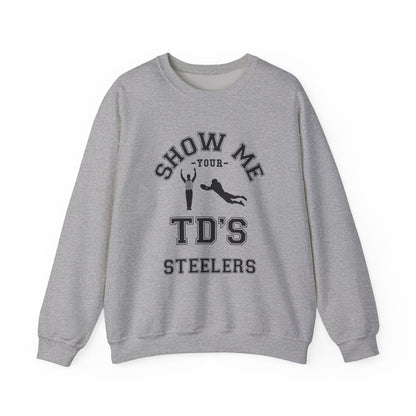 Show Me Your TDs Crewneck Sweatshirt (Black) - Cool Dog Teez LLC