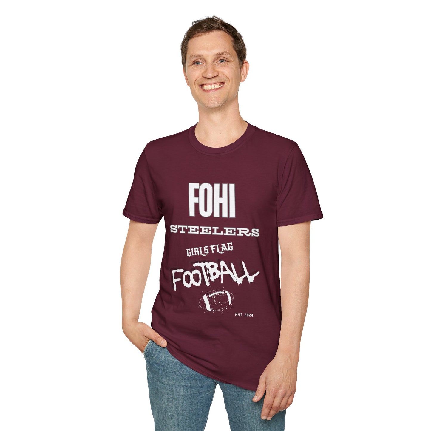 Fohi Girls Flag Football T-Shirt - Cool Dog Teez LLC