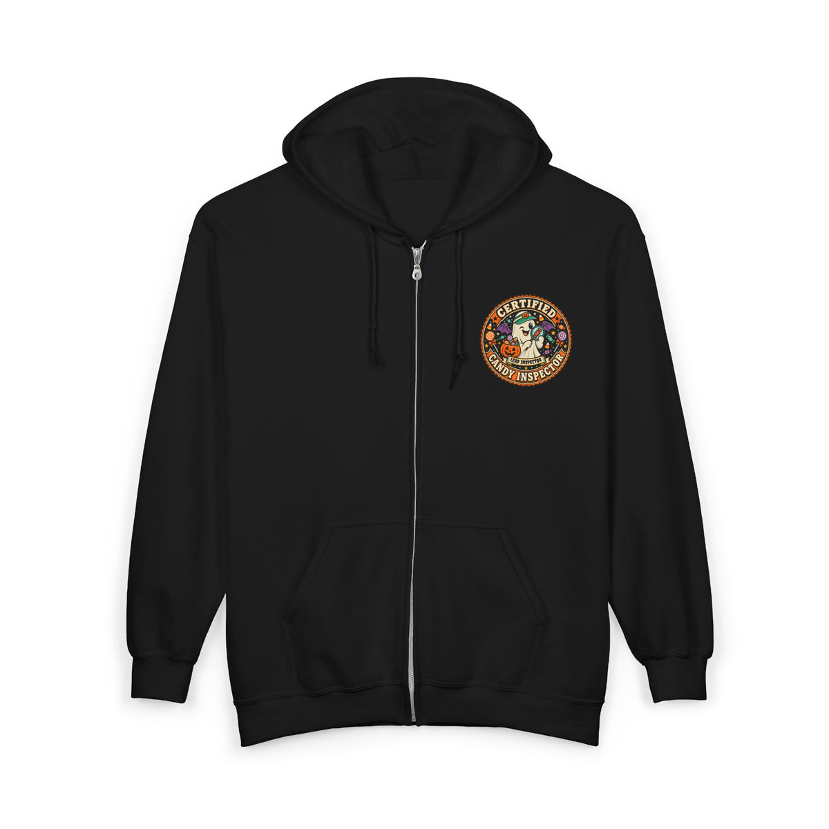 Certified Candy Inspector Zip-Up Hoodie - Cool Dog Teez LLC
