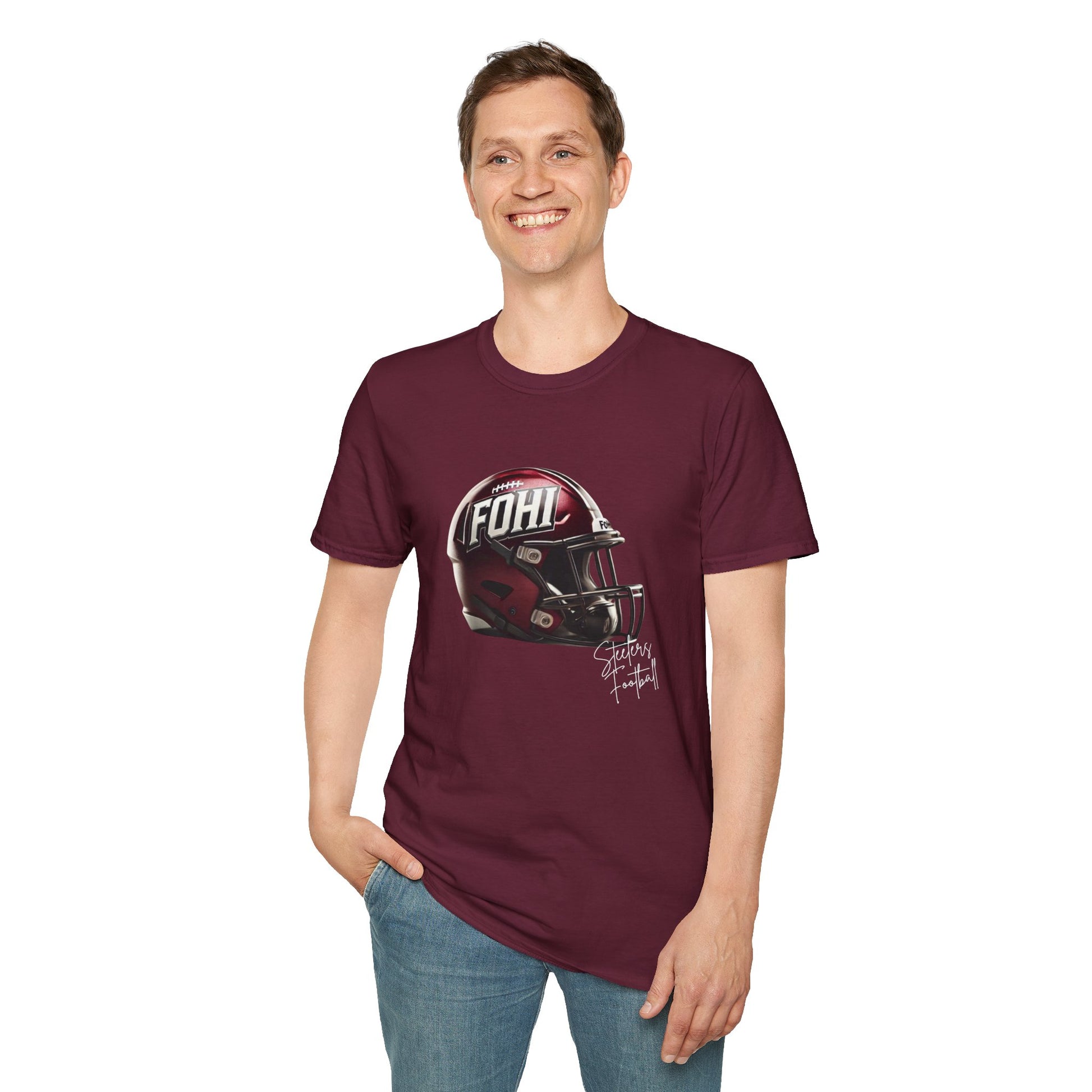 FoHi Steelers Football T-Shirt – Classic Helmet Design - Cool Dog Teez LLC