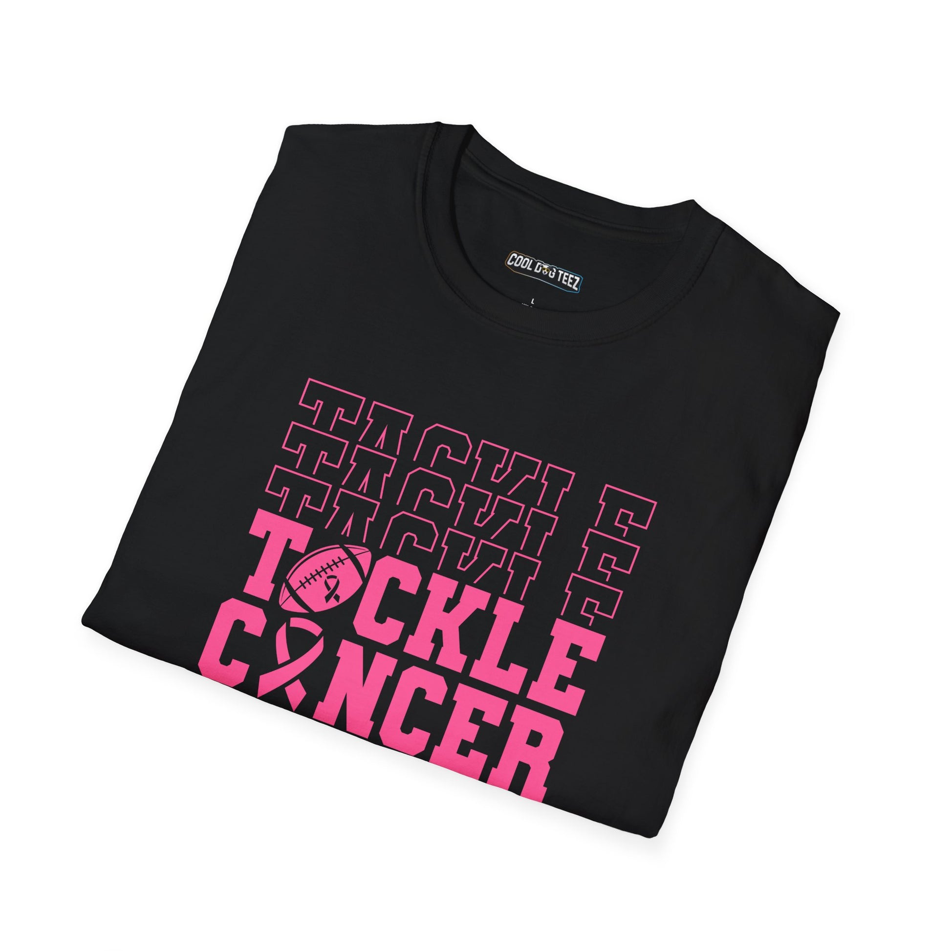 Fohi Tackle Cancer T-Shirt - Pink - Cool Dog Teez LLC