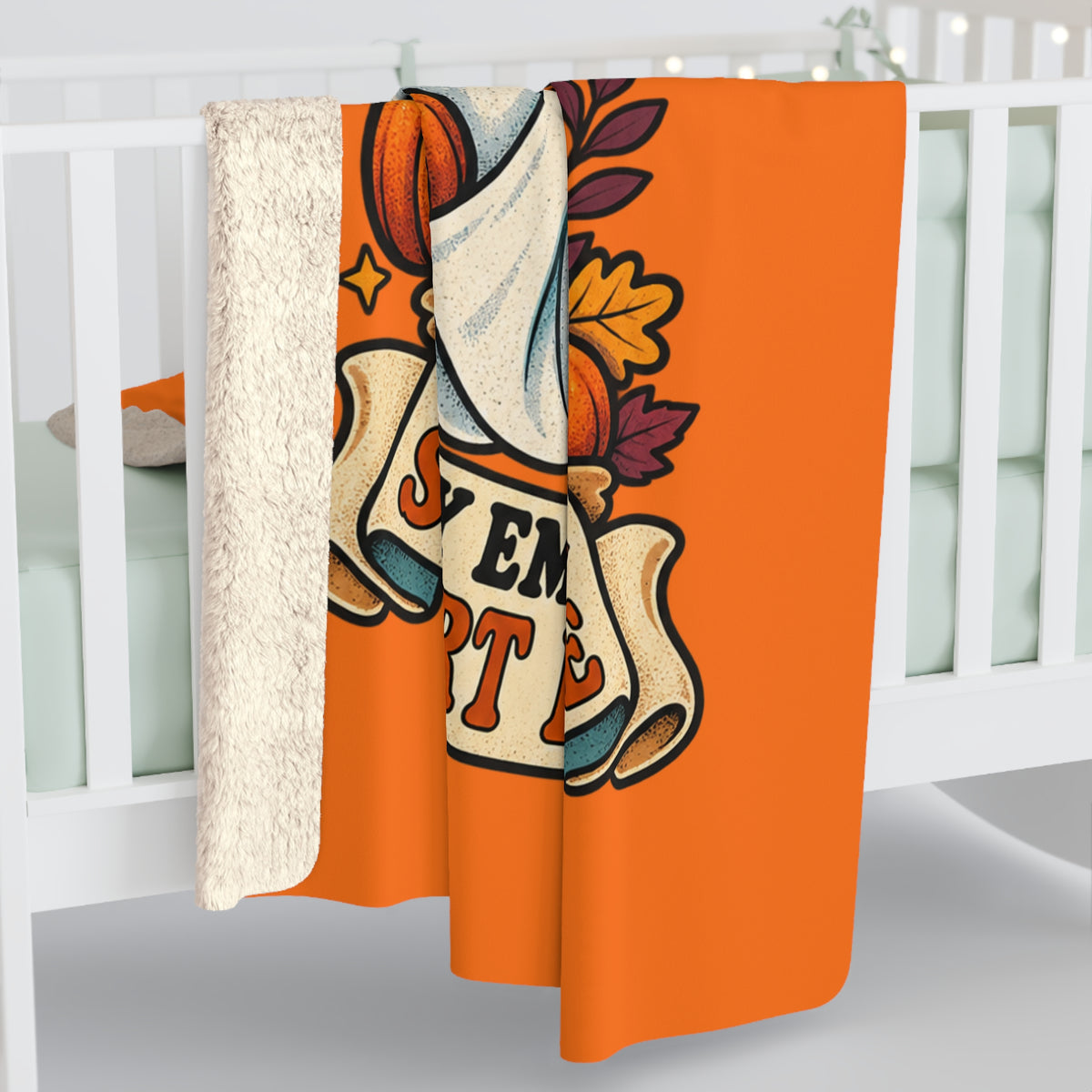Pumpkin Spice Is My Emotional Support Beverage Sherpa Fleece Blanket – Cozy Fall Throw