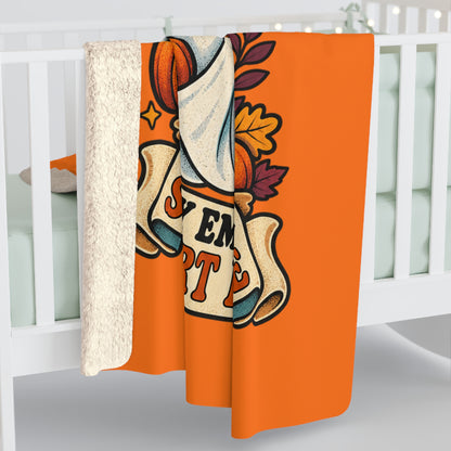 Pumpkin Spice Is My Emotional Support Beverage Sherpa Fleece Blanket – Cozy Fall Throw