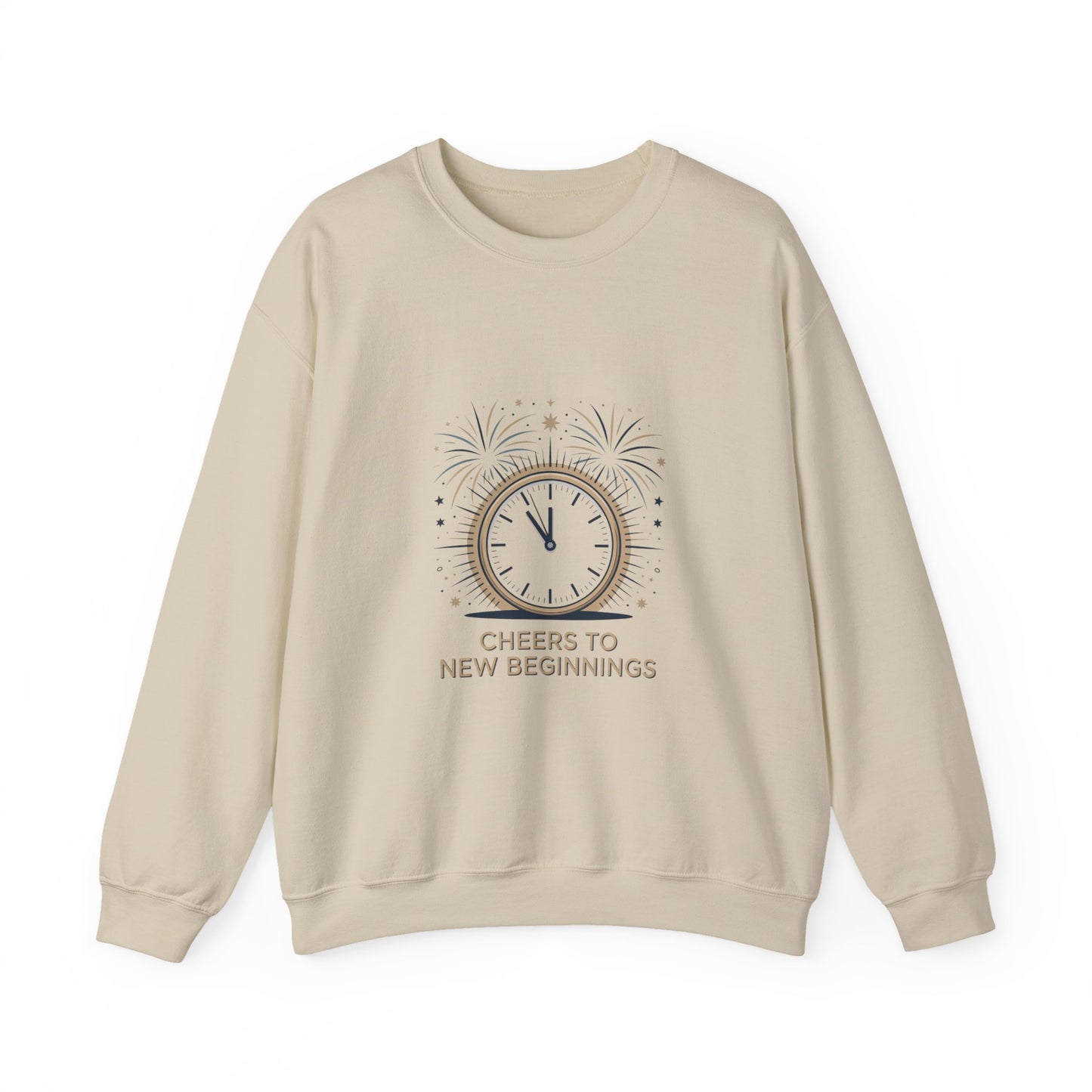 Cheers to New Beginnings Crewneck Sweatshirt | 2026 goals, new year motivation - Cool Dog Teez LLC