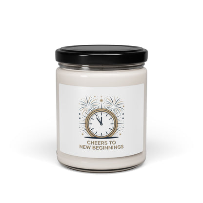 Cheers to New Beginnings Soy Candle, 2026 Goals | New Year Motivation - Cool Dog Teez LLC